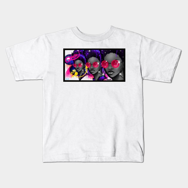 Rose Colored Glasses Kids T-Shirt by MetroInk